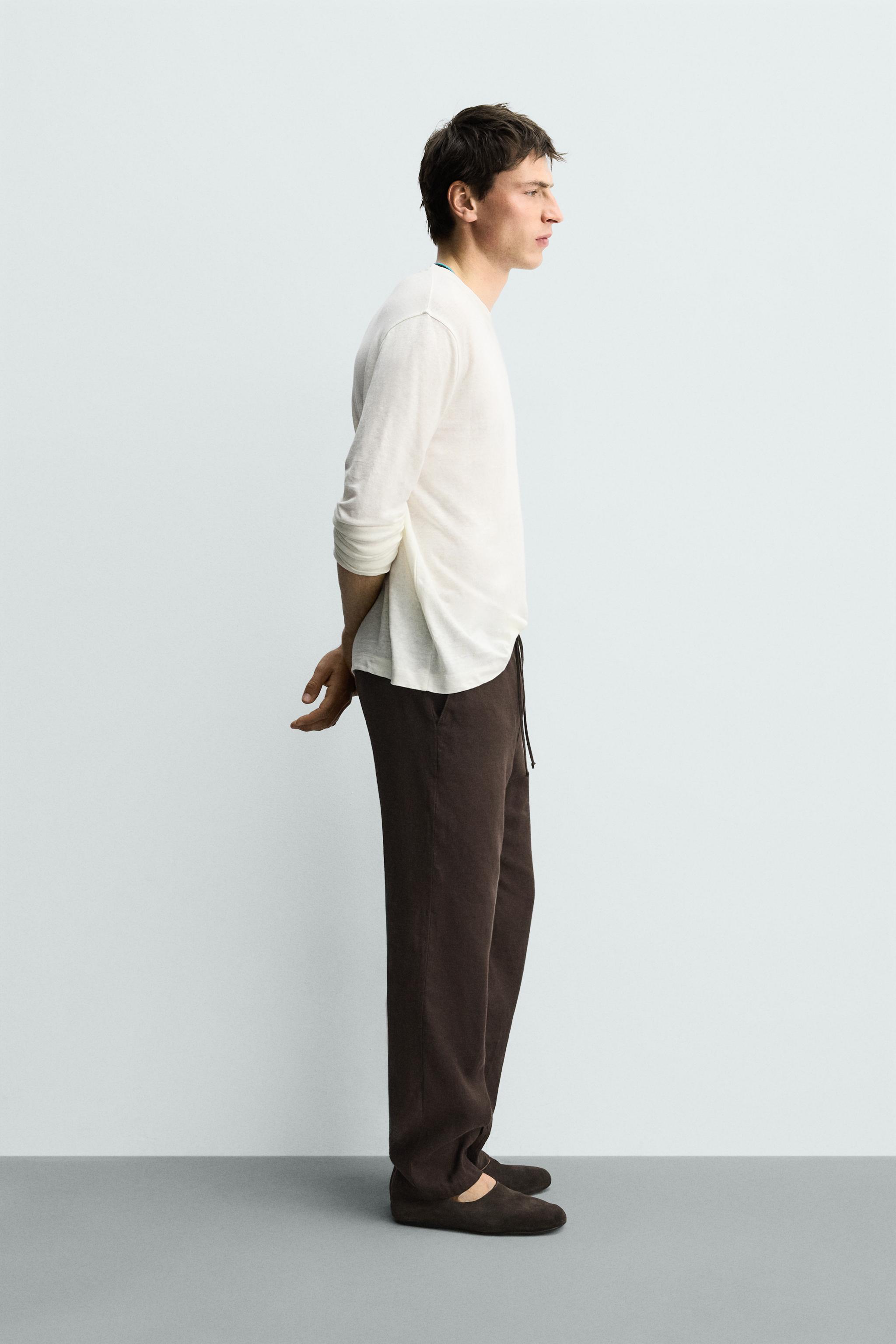 COTTON-LINEN RELAXED FIT PANTS